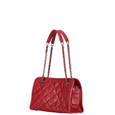シャネル マトラッセ ココマーク チェーン ショルダーバッグ ハンドバッグ レッド キャビアスキン レディース CHANEL 【中古】